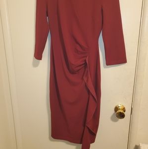 Red midi dress